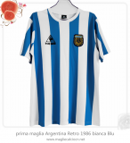 prima maglia Argentina Retro 1986 bianca Blu