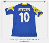 seconda maglia Juventus Retro Del Piero 1996 1997 blu