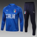 maglia Italia formazione manica lunga blu 2018