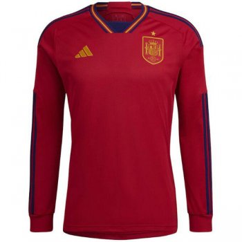 prima maglia Spagna manica lunga Coppa del Mondo 2022