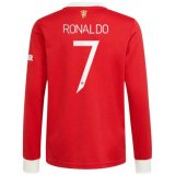 prima maglia Manchester United manica lunga Ronaldo-01 2022
