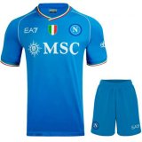 prima maglia Napoli bambino 2024 Pantaloncini blu
