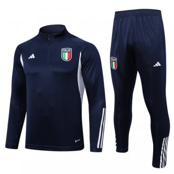 maglia Italia formazione manica lunga Blu scuro 2024