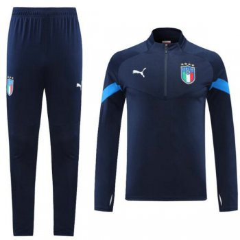 maglia Italia formazione manica lunga blu navy 2023
