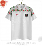 seconda maglia Galles Retro 1990-92 bianca