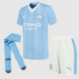 prima maglia Manchester City bambino 2024 con calze