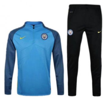 maglia Manchester City formazione manica lunga blu 2018