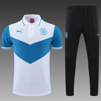maglia Manchester City Polo Bianco Blu 2023