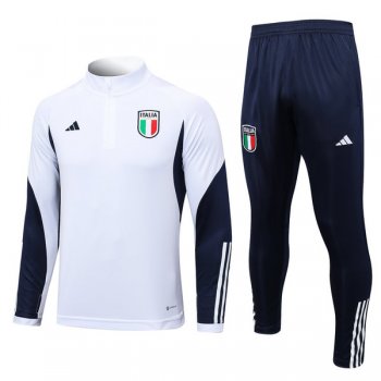 maglia Italia formazione manica lunga bianco 2024