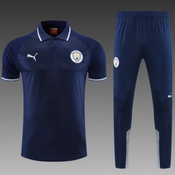 maglia Manchester City Polo Blu Scuro 2023