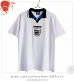 prima maglia Inghilterra Retro 1996 bianca