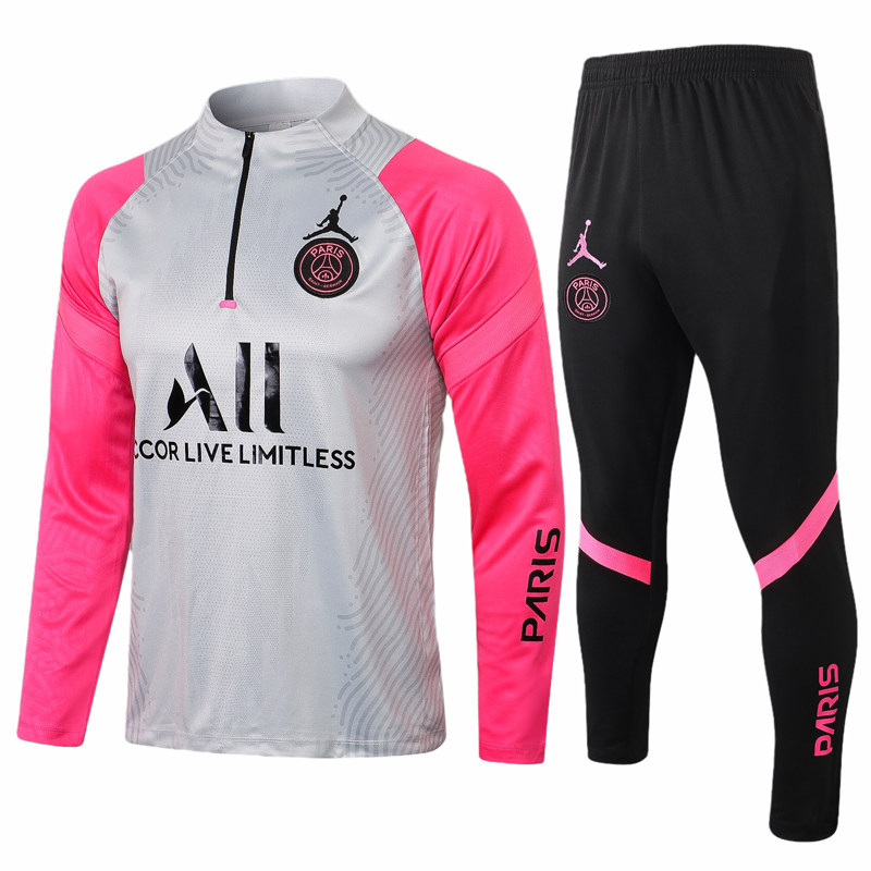 Nuova maglia PSG Formazione ML bianca mezzo tiro 2022 maniche rosa